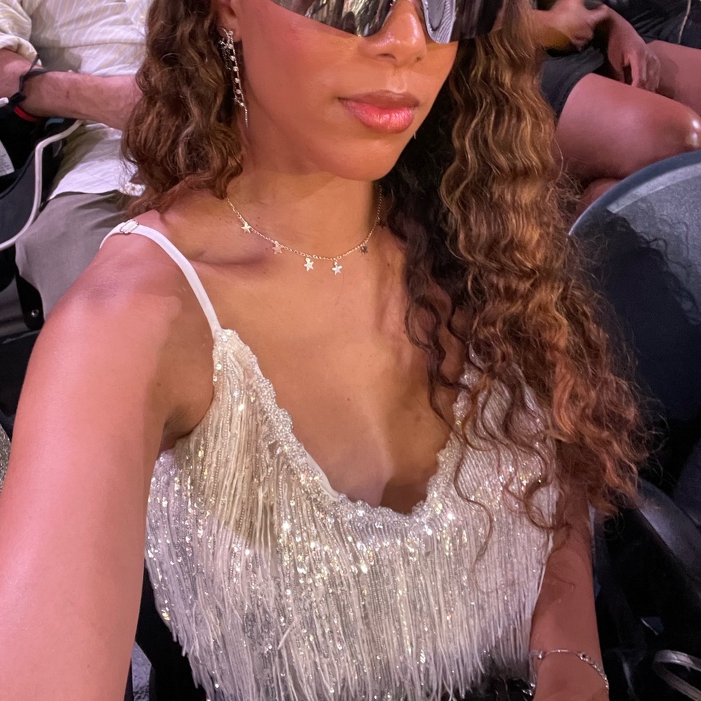 12th Tribe Silver Sequin Fringe Camisole